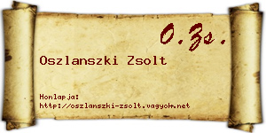 Oszlanszki Zsolt névjegykártya